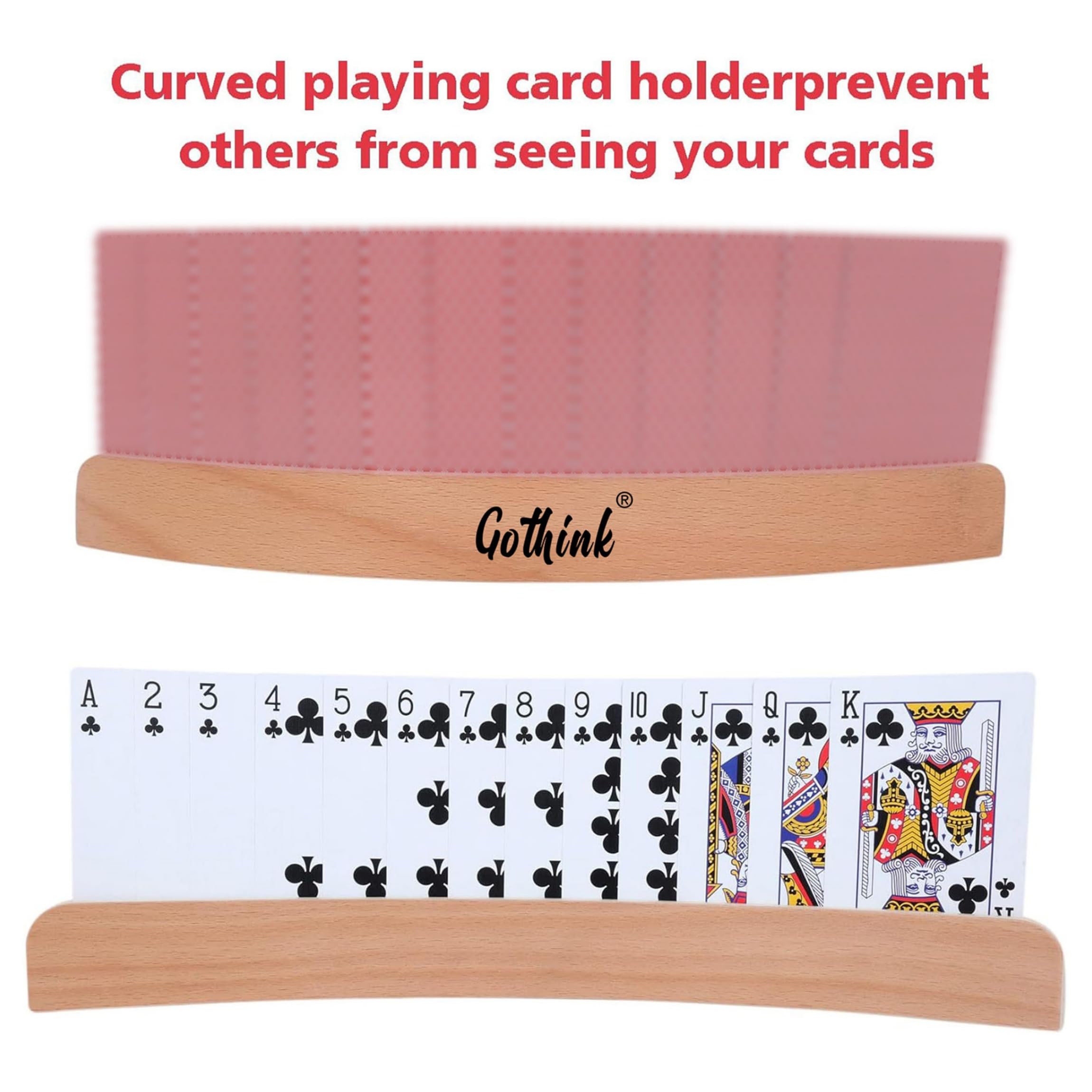 Amazon.com: GOTHINK Set of 4 - Wood Curved Playing Card Holder for